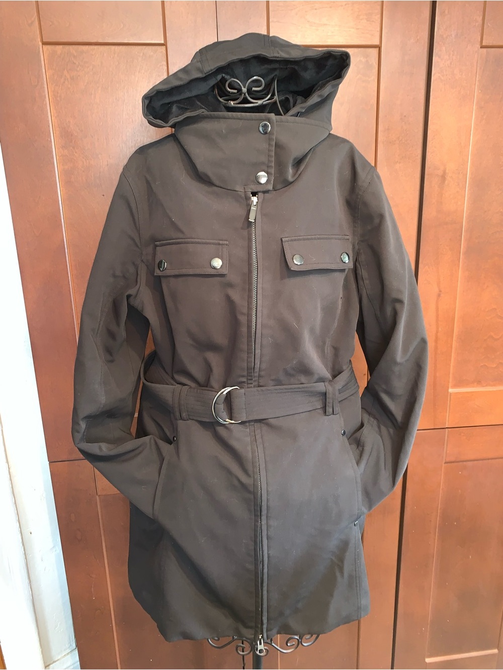 Hooded Tech Utility Jacket rain repellant Kristen Blake